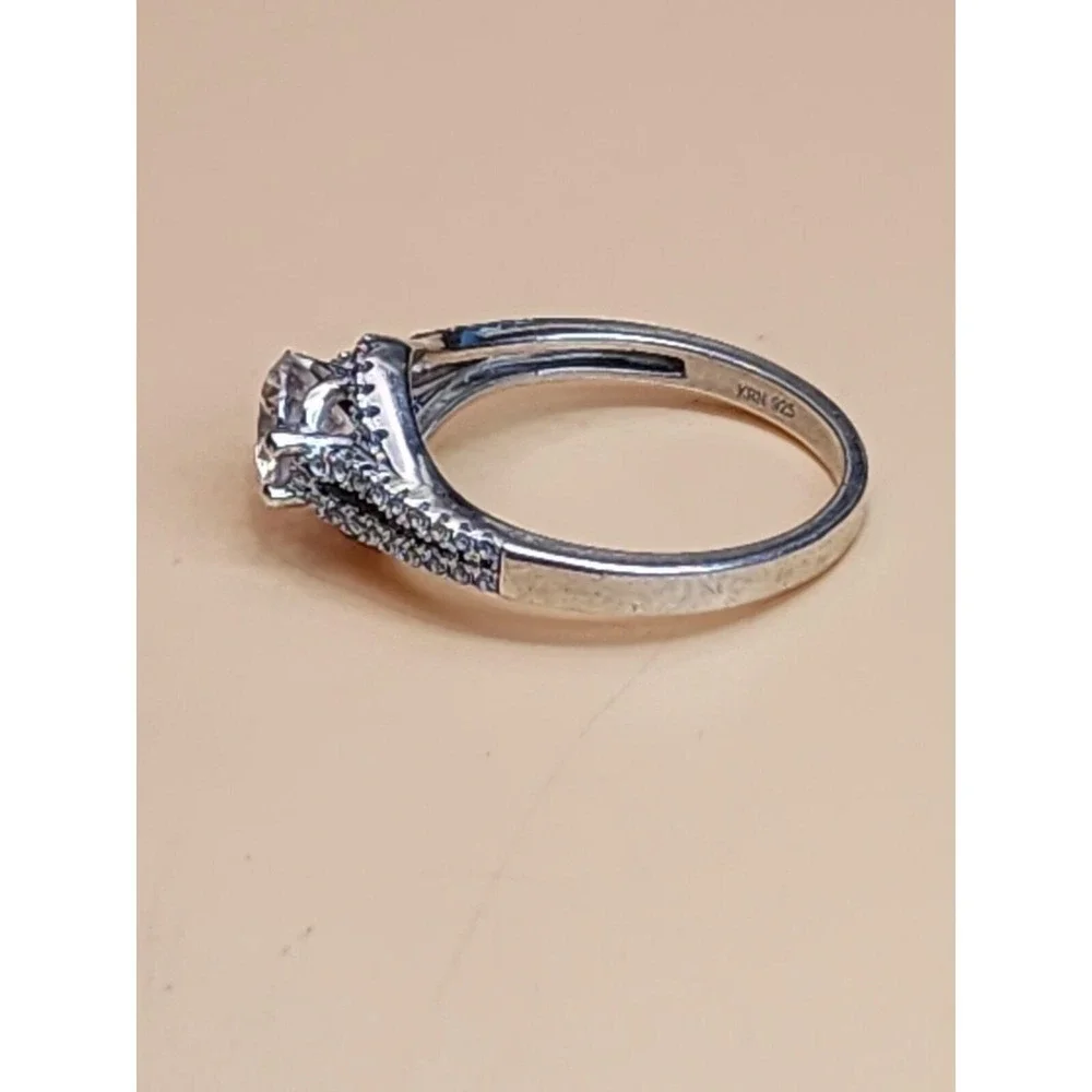 Vtg KIRAN JEWELS KRN Signed 925 Sterling Silver CZ Ring Size 8¼ FREE $HIPPING!!‎